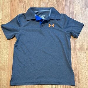 Under Armour Kids' Polo in Gray with Orange Logo